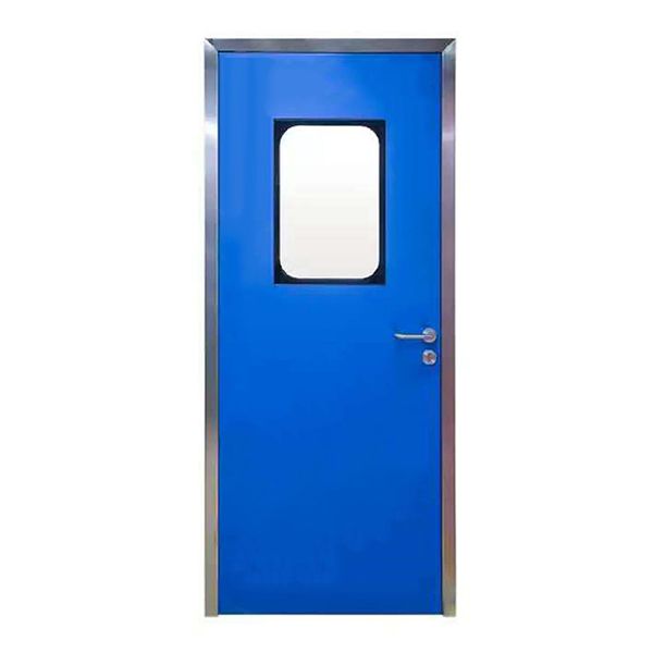 باب غرفة نظيفة بإطار من الفولاذ المقاوم للصدأ